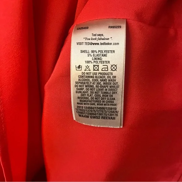 Ted Baker London Red Embellished Sleeveless Fitted Reevah Dress TB Size 1 (US 4) - Picture 14 of 14